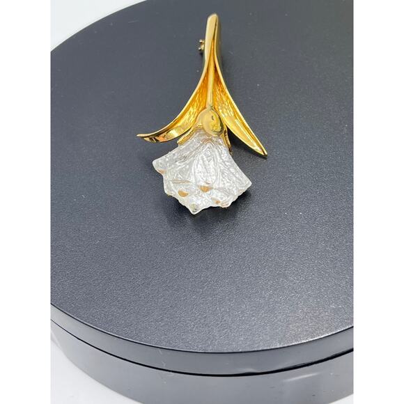Swarovski Vintage Crystal Cala Lilly Tulip Flower Brooch Memories Collection - Picture 4 of 15